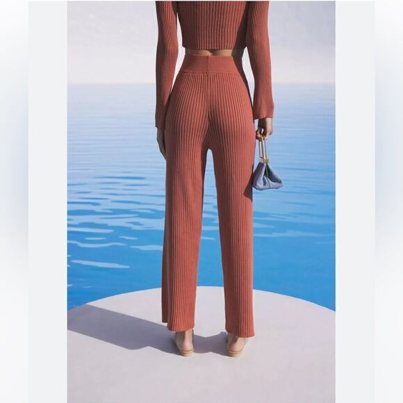 Cult Gaia Jada Knit Pants In Orange.Size L - Picture 7 of 14